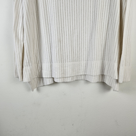 Anthropologie Maeve Sweater Womens Ribbed Knit Cream Oversized Cowl Neck M - Picture 2 of 8
